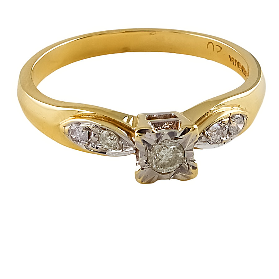 9ct Gold Diamond 0.20cts Ring size P